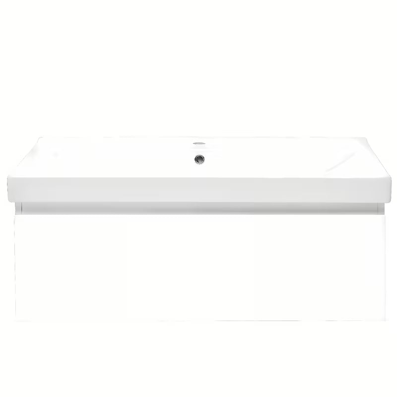 Viseća kupaonski ormarić SAT B-Way 1 s keramičkim umivaonikom u sjajno bijeloj boji