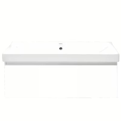 Viseća kupaonski ormarić SAT B-Way 1 s keramičkim umivaonikom u sjajno bijeloj boji