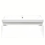 Viseća kupaonski ormarić SAT B-Way 1 s keramičkim umivaonikom u sjajno bijeloj boji