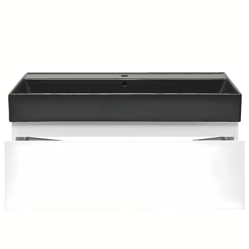 Viseća kupaonski ormarić s keramičkim umivaonikom SAT B-Way 1 u sjajno bijeloj boji 99x45x30 cm