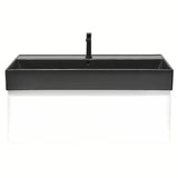 Viseća kupaonski ormarić s keramičkim umivaonikom SAT B-Way u bijelom sjaju, 99x30x45 cm.