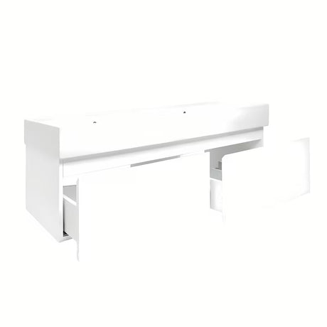 Viseća kupaonski ormarić SAT B-Way 1 s keramičkim dvostrukim umivaonikom u sjajnoj bijeloj boji