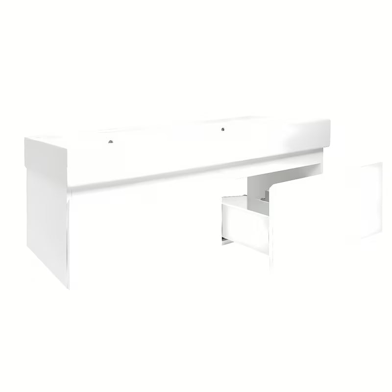 Viseća kupaonski ormarić SAT B-Way 1 s keramičkim dvostrukim umivaonikom u sjajnoj bijeloj boji