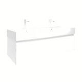 Viseća kupaonski ormarić SAT B-Way 1 s keramičkim dvostrukim umivaonikom u sjajno bijeloj boji