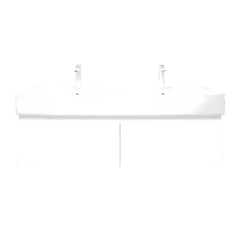 Viseća kupaonski ormarić SAT B-Way 1 s keramičkim dvostrukim umivaonikom u sjajno bijeloj boji