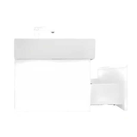 Viseća kupaonski ormarić SAT B-Way 1 s keramičkim dvostrukim umivaonikom u sjajno bijeloj boji