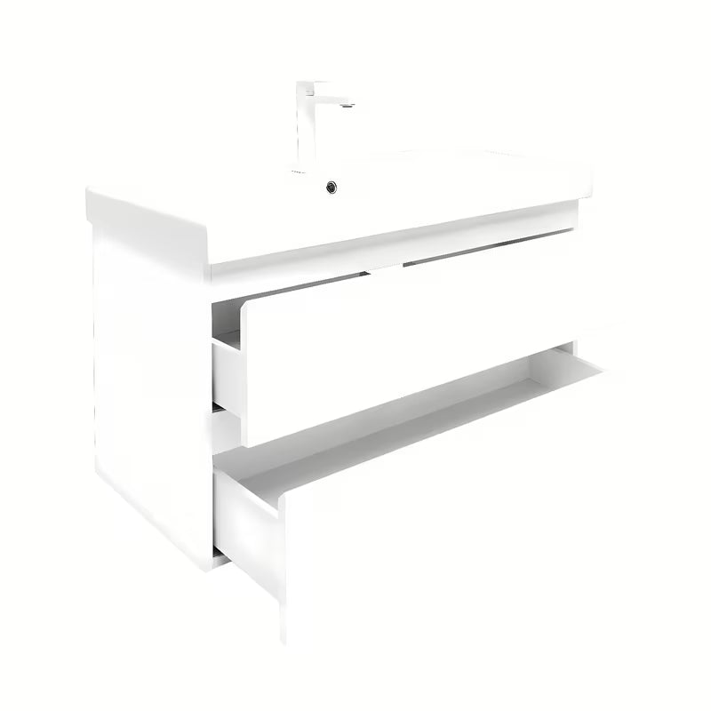 Viseća kupaonski ormarić s keramičkim umivaonikom SAT B-Way 1 u bijeloj boji sa sjajnom površinom