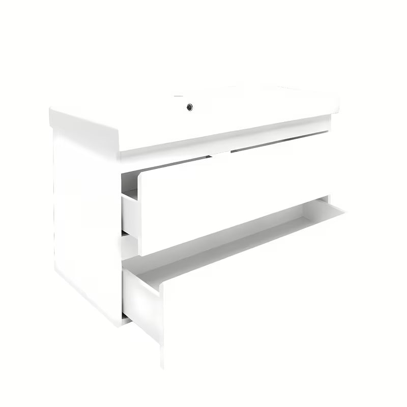 Viseća kupaonski ormarić s keramičkim umivaonikom SAT B-Way 1 u bijeloj sjajnoj boji