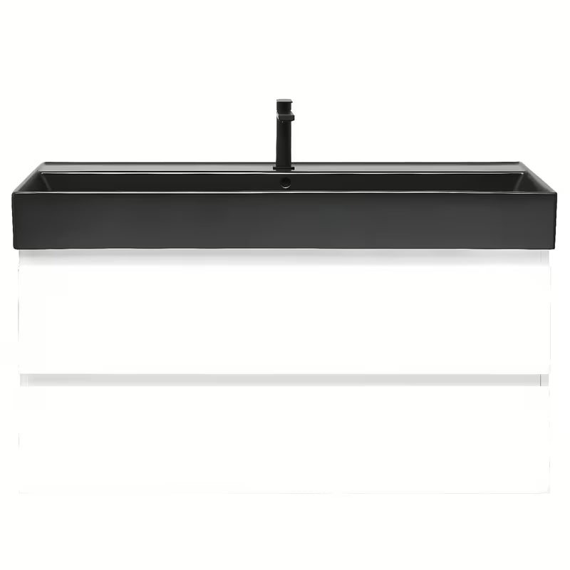 Viseća kupaonski ormarić SAT B-Way 1 s keramičkim umivaonikom u bijeloj sjajnoj boji 99x50x45 cm