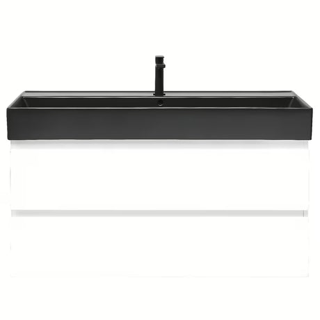 Viseća kupaonski ormarić SAT B-Way 1 s keramičkim umivaonikom u bijeloj sjajnoj boji 99x50x45 cm