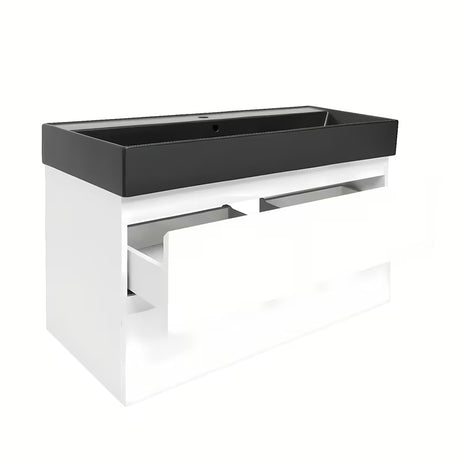 Viseća kupaonski ormarić s umivaonikom SAT B-Way 1 u sjajno bijeloj boji 99x50x45 cm