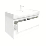 Viseća kupaonski ormarić SAT B-Way 1 s keramičkim umivaonikom u bijeloj boji sa sjajnom završnom obradom.