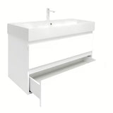 Viseća kupaonski ormarić SAT B-Way 1 s keramičkim umivaonikom u bijeloj boji sa sjajnom završnom obradom.