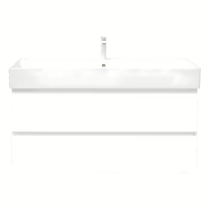 Viseća kupaonski ormarić SAT B-Way 1 s keramičkim umivaonikom u bijeloj boji sa sjajnom završnom obradom.