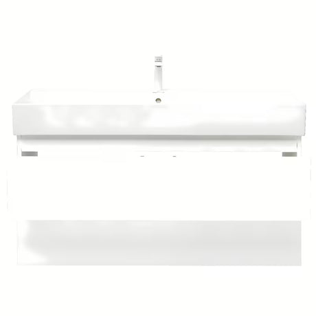 Viseća kupaonski ormarić SAT B-Way 1 s keramičkim umivaonikom u bijeloj boji sa sjajnom završnom obradom.