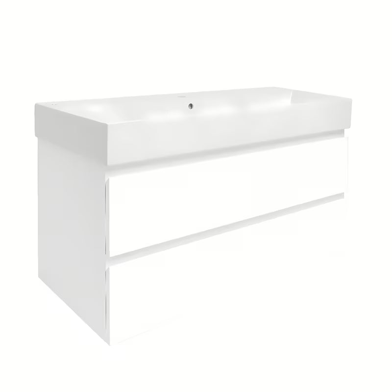 Viseća kupaonski ormarić s keramičkim umivaonikom SAT B-Way 1 u sjajno bijeloj boji