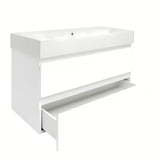 Viseća kupaonski ormarić s keramičkim umivaonikom SAT B-Way 1 u sjajno bijeloj boji