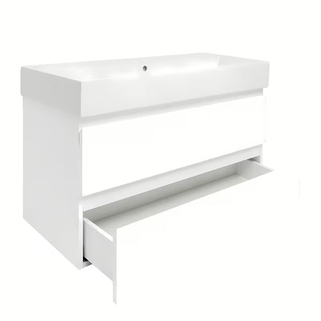 Viseća kupaonski ormarić s keramičkim umivaonikom SAT B-Way 1 u sjajno bijeloj boji