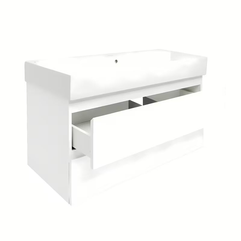 Viseća kupaonski ormarić s keramičkim umivaonikom SAT B-Way 1 u sjajno bijeloj boji