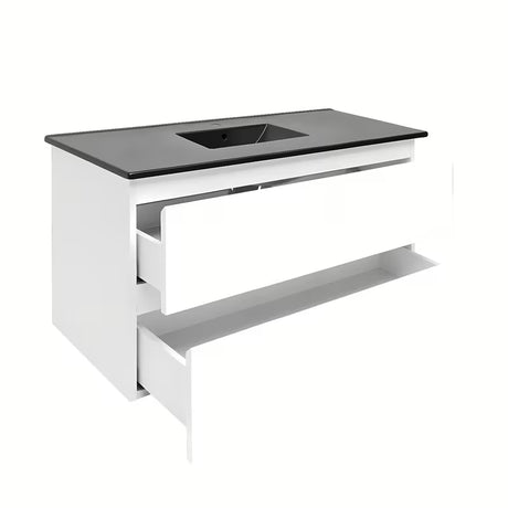 Viseća kupaonski ormarić s umivaonikom SAT B-Way 1 u sjajnoj bijeloj boji s dvije ladice