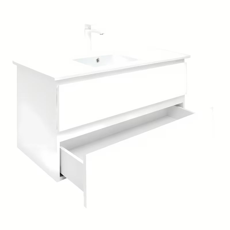 Viseća kupaonski ormarić SAT B-Way 1 s umivaonikom u bijelom sjaju 99x45x50 cm