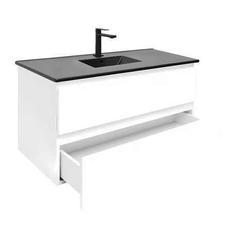 Viseća kupaonski ormarić s umivaonikom SAT B-Way 1 u sjajno bijeloj boji s dvije ladice