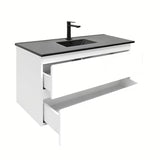 Viseća kupaonski ormarić s umivaonikom SAT B-Way 1 u sjajno bijeloj boji s dvije ladice