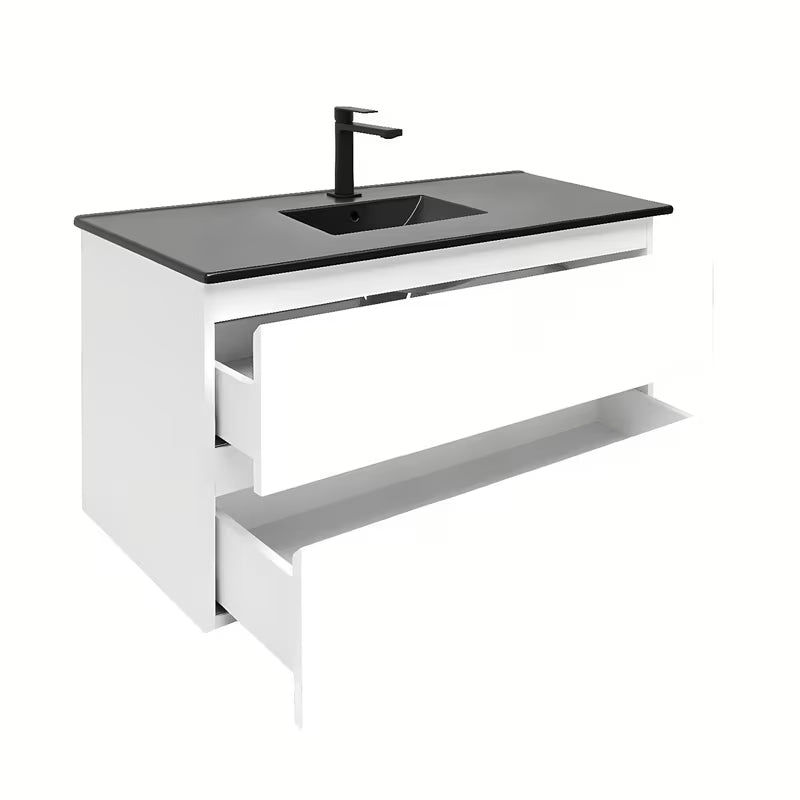 Viseća kupaonski ormarić s umivaonikom SAT B-Way 1 u sjajno bijeloj boji s dvije ladice