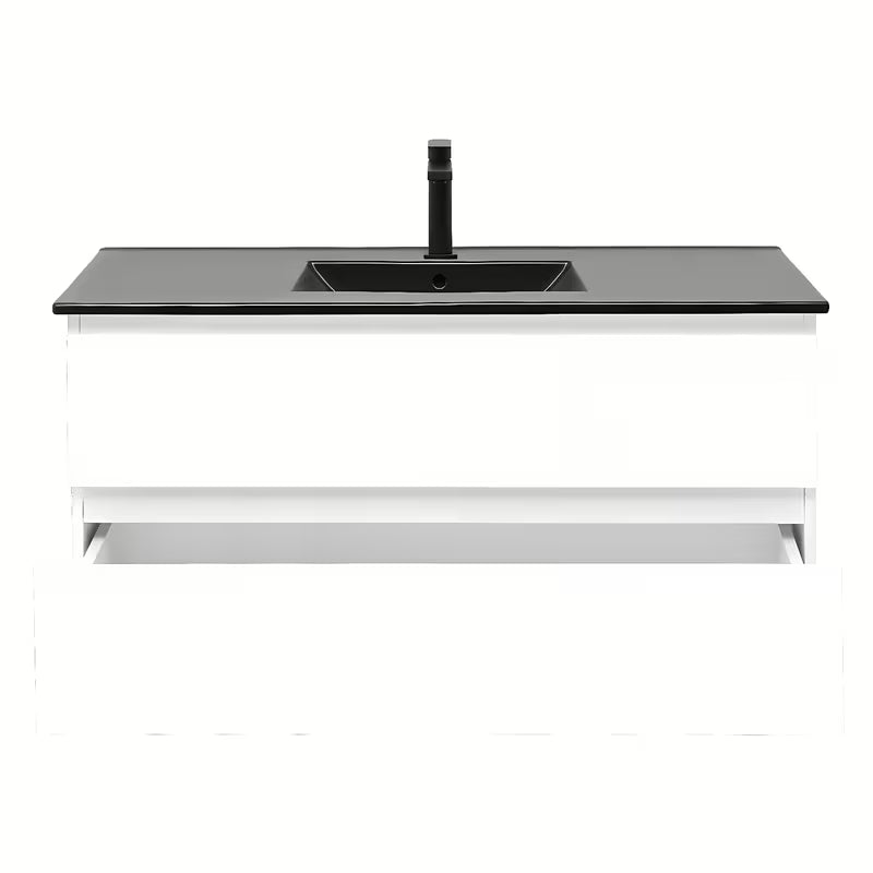 Viseća kupaonski ormarić s umivaonikom SAT B-Way 1 u sjajno bijeloj boji s dvije ladice