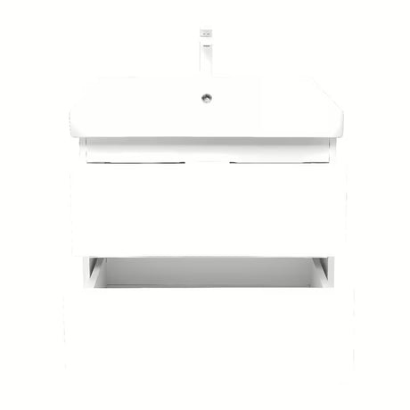 Viseća kupaonski ormarić s keramičkim umivaonikom SAT B-Way 1 u sjajnoj bijeloj boji, 59x50x45 cm.