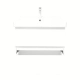 Viseća kupaonski ormarić s keramičkim umivaonikom SAT B-Way 1 u sjajnoj bijeloj boji, 59x50x45 cm.