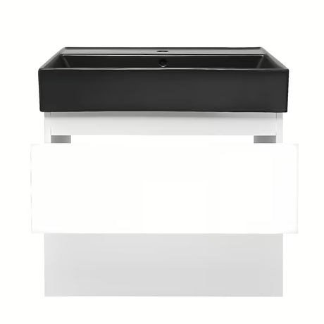 Viseća kupaonski ormarić SAT B-Way 1 u bijelom sjaju s keramičkim umivaonikom