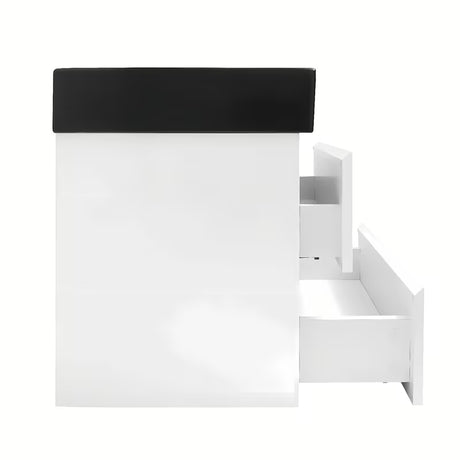 Viseća kupaonski ormarić SAT B-Way 1 u bijelom sjaju s keramičkim umivaonikom