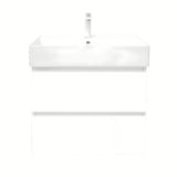 Viseća kupaonski ormarić SAT B-Way 1 s keramičkim umivaonikom u bijelom sjaju 59x50x45 cm.