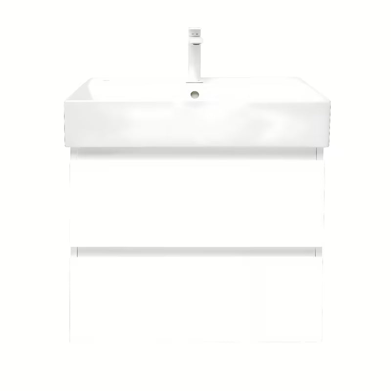 Viseća kupaonski ormarić SAT B-Way 1 s keramičkim umivaonikom u bijelom sjaju 59x50x45 cm.