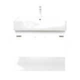 Viseća kupaonski ormarić SAT B-Way 1 s keramičkim umivaonikom u bijelom sjaju 59x50x45 cm.