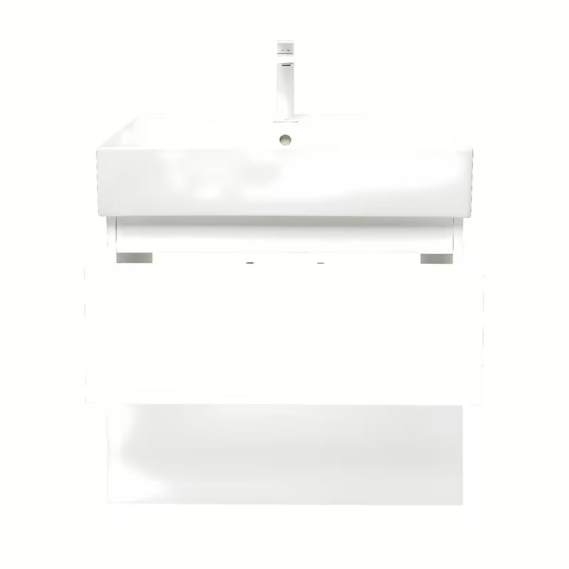 Viseća kupaonski ormarić SAT B-Way 1 s keramičkim umivaonikom u bijelom sjaju 59x50x45 cm.