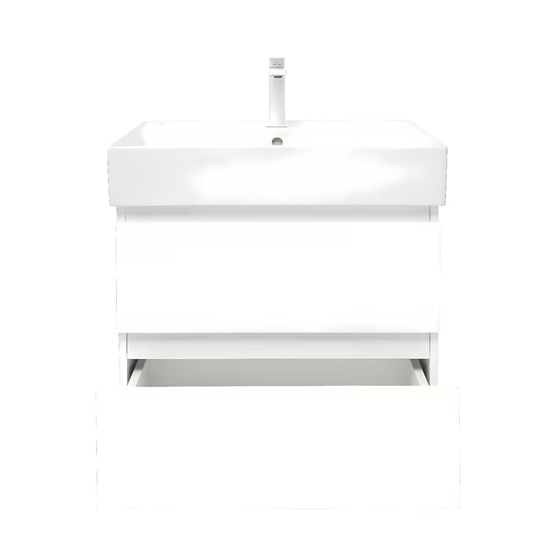 Viseća kupaonski ormarić SAT B-Way 1 s keramičkim umivaonikom u bijelom sjaju 59x50x45 cm.