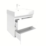 Viseća kupaonski ormarić SAT B-Way 1 s keramičkim umivaonikom u bijelom sjaju 59x50x45 cm.