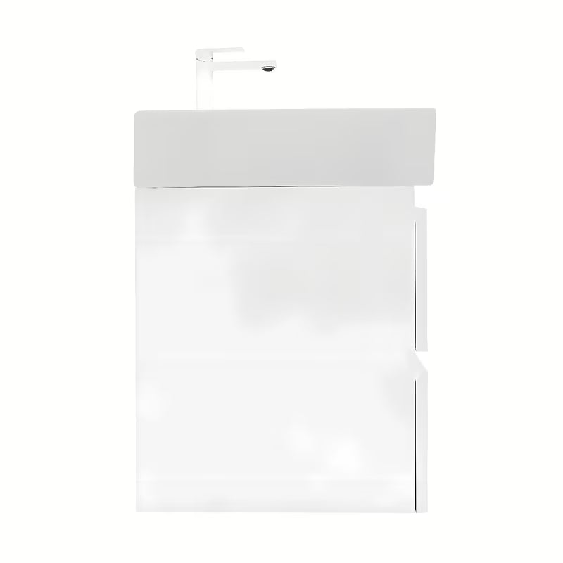 Viseća kupaonski ormarić SAT B-Way 1 s keramičkim umivaonikom u bijelom sjaju 59x50x45 cm.