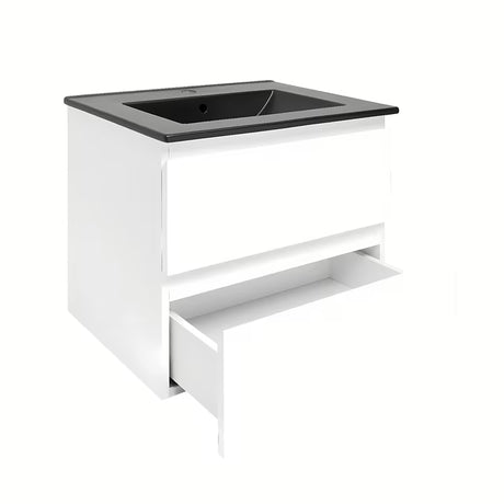 Viseća kupaonski ormarić SAT B-Way 1 s umivaonikom u sjajno bijeloj boji