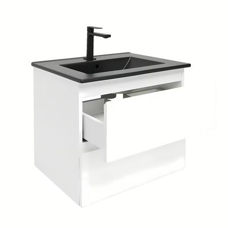 Viseća kupaonski ormarić s umivaonikom SAT B-Way 1 u sjajno bijeloj boji s dvije ladice