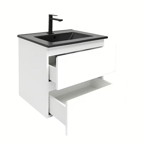 Viseća kupaonski ormarić s umivaonikom SAT B-Way 1 u sjajno bijeloj boji s dvije ladice