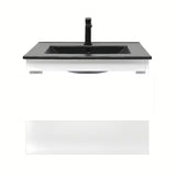 Viseća kupaonski ormarić s umivaonikom SAT B-Way 1 u sjajno bijeloj boji s dvije ladice