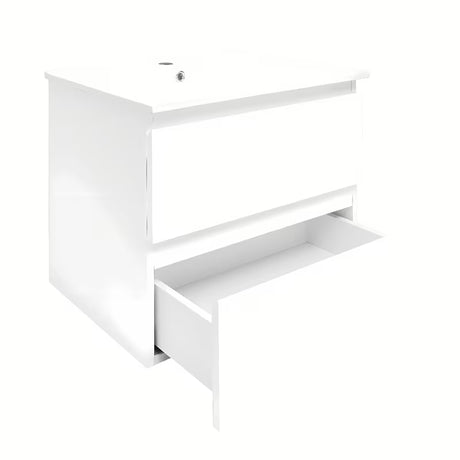 Viseća kupaonski ormarić s keramičkim umivaonikom SAT B-Way 1 u bijelom sjaju s dvije ladice