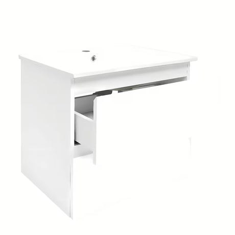 Viseća kupaonski ormarić s keramičkim umivaonikom SAT B-Way 1 u bijelom sjaju s dvije ladice