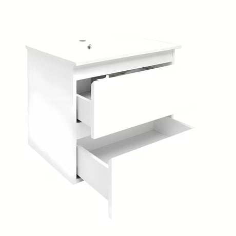 Viseća kupaonski ormarić s keramičkim umivaonikom SAT B-Way 1 u bijelom sjaju s dvije ladice