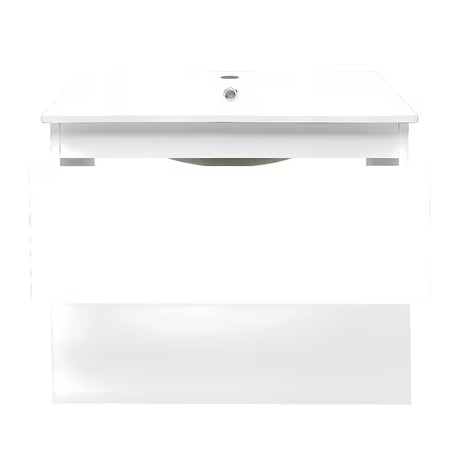 Viseća kupaonski ormarić s keramičkim umivaonikom SAT B-Way 1 u sjajno bijeloj boji s dvije ladice