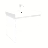 Viseća kupaonski ormarić s keramičkim umivaonikom SAT B-Way 1 u bijeloj boji, 79x50x45 cm.