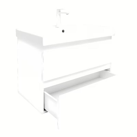 Viseća kupaonski ormarić s keramičkim umivaonikom SAT B-Way 1 u bijeloj boji, 79x50x45 cm.